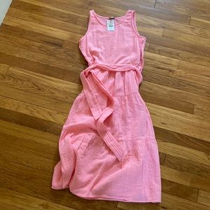 JCrew pink midi dress 00p gauze material.